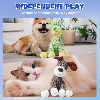 2025 New Dog Toys, Indestructible Plush Dog Toy, Dogs Toys for Aggressive Chewers, Dogs Squeaky Chew Toy for Indoor Pups Teething (Blue 1pcs) - color: Blue 1pcs