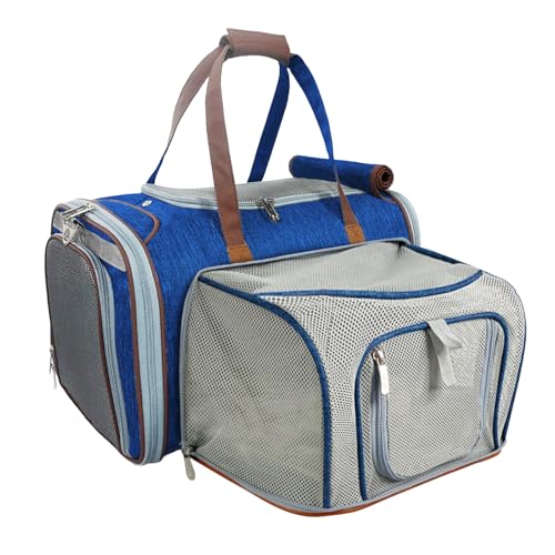 Mr. Peanut's Gold Series Standard Size Airline Compliant Expandable Pet Carrier V3.0 (Deja Blue) - color: Deja Blue