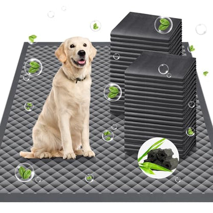 Upgraded Charcoal Puppy Pads, XXL 36’’x36’’ Pee Pads for Dogs, Super Absorbent Up to 12Cup, Odor Control & Leak Proof Dog Training Pads for Surgery, Older,Puppy, 45 Counts - size: 36"x36" Charcoal