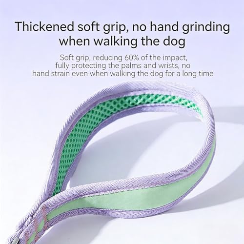 iiniim No-Pull Dog Leash with Padded Handle and Stop Durable Rope Construction Reflective for Evening Runs with Medium Dogs Purple 1.55M - color: Purple, size: 1.55M