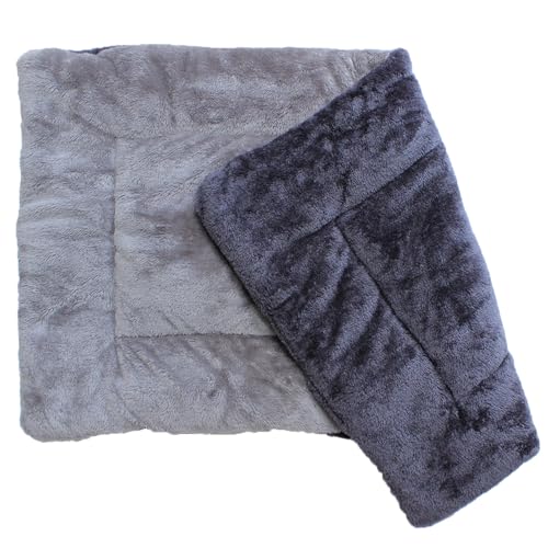 Downtown Pet Supply - Comfort Dog Crate Mat - Soft Fleece Nap Mat - Easy Maintenance, Machine Washable - Charcoal/Silver - 24 in x 18 in - Small Pet Bed - color: Charcoal/Silver, size: Small