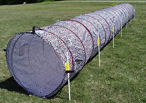 14' Dog Agility Tunnel with Stakes, Multiple Colors Available (Leopard) - color: Leopard