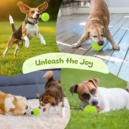 Indestructible Squeaky Dog Balls for Aggressive Chewers, Interactive Dog Toys to Keep Them Busy, Dog Chew Toys for Aggressive Chewers, Rubber Squeaky Balls for Dogs to Relieves Anxiety - color: Green