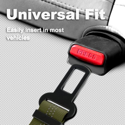 Plutus Pet Dog Seat Belt for Car, Adjustable Dog Car Harness with Carabiner Clip, Reflective Safety Dog Seatbelt Leash with Elastic Bungee, Ranger Green - color: Ranger Green