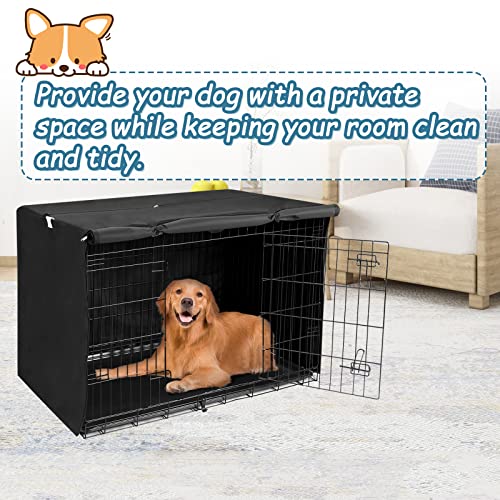 Deblue Durable Medium Dog Crate Cover, Windproof Dog Kennel Covers Fit 30 inch Wire Crate Cover Black - (30 inches, Black) - color: Black, size: 30.0"L x 19.0"W x 21.0"H