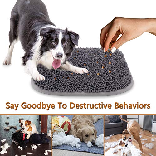 Rundik Snuffle Mat for Dogs, 17'' x 21'' Dog Sniffing Interactive Feeding Game Boredom, Puzzle Toys Encourages Natural Foraging Skills and Stress Relief Small/Medium/Large Dogs - size: 17'' x 21''