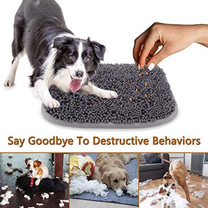 Rundik Snuffle Mat for Dogs, 17'' x 21'' Dog Sniffing Interactive Feeding Game Boredom, Puzzle Toys Encourages Natural Foraging Skills and Stress Relief Small/Medium/Large Dogs - size: 17'' x 21''