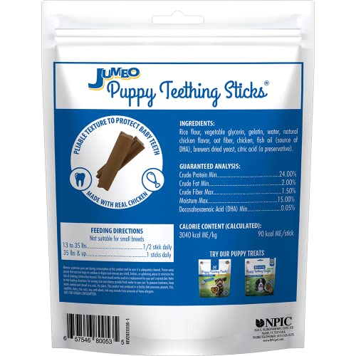 N-Bone Jumbo Puppy Teething Sticks, Chicken Flavor, Natural Puppy Chew Sticks for Growing Puppies, SQF Certified, Made with Rice Flour for Easy Digestion, Calcium Enriched, 7 ct. Pouch (7.3oz) - size: 7.28 Ounce (Pack of 1)