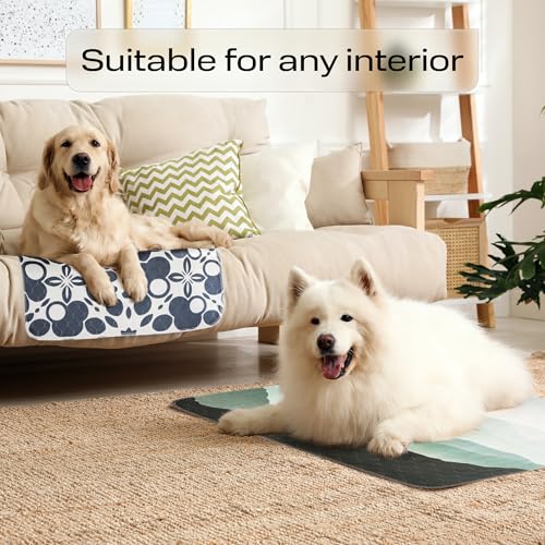 PetSpy Washable Pee Pads for Dogs 2-pack (18x41) - Waterproof Reusable Puppy Pads No-slip Surface - Stylish Dog Potty Training Pads Protect Against Leakage Small Medium Large Dogs, Oriental