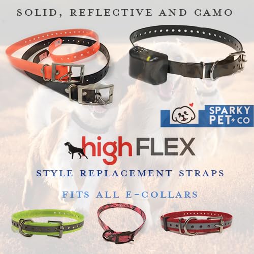 Sparky PetCo 1" Waterproof High Flex Roller Buckle Straps for E Collar Systems (Black) - color: BLACK