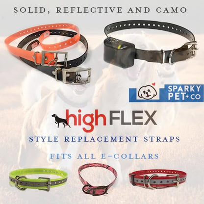 Sparky PetCo 1" Waterproof High Flex Roller Buckle Straps for E Collar Systems (Blue) - color: BLUE