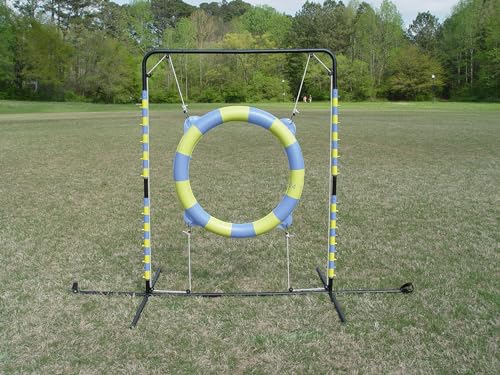 Agility Tire Jump - Double Walled Inflatale Tires with a Metal Frame Setup for Competition and Training - color: Purple-Orange
