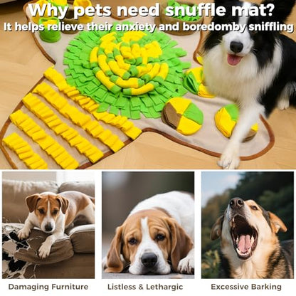 Snuffle Mat for Dogs Large Breed & Small, 27"x27" Interactive Puzzle Dog Food Mat Encourages Natural Foraging Skills, Dog Enrichment Toy for Brain Stimulation & Slow Feeding Game & Anxiety Relief