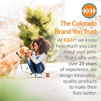 K&H Outdoor Elevated Dog Bed - Cooling Raised Dog Bed for Medium & Large Pets, Breathable Mesh Hammock Design, Indoor/Outdoor Washable Cover, Portable Metal Frame, Tan, Large 42x30in