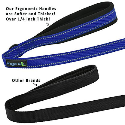 Double Handle Dog Leash, 5ft Long Heavy Duty Dog Leash with Paded Traffic Handles for Extral Control and Training, Dual Handles Leads, Large Medium Small Dogs (Royal Blue)