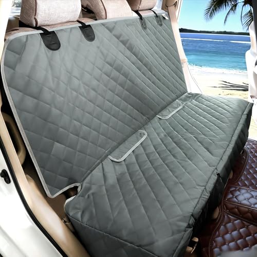 Bark Lover Dog Seat Cover for Back Seat More Durable Waterproof Backseat Protector, High Heat Resistant and Nonslip Back Seat Cover for Dogs Kids, Universal Size Fits Cars Trucks SUVs (Grey) - color: Grey