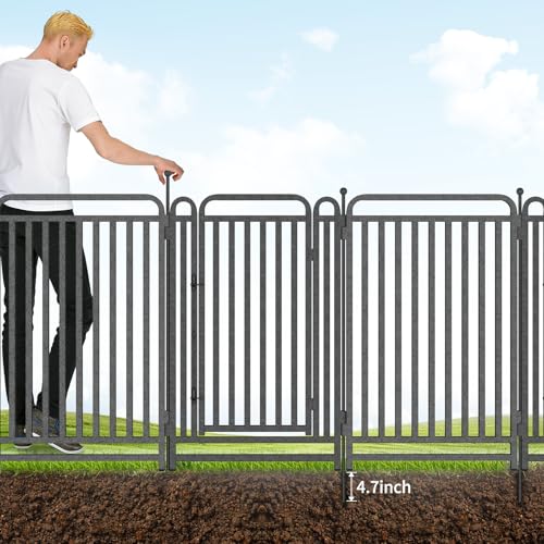 Thickened Dog Playpen Foldable Metal Yard Fence32/43inch Compact Portable Animal Barrier Fence for Indoor Outdoor (32 Panels, 43 inch) - size: 43 inch