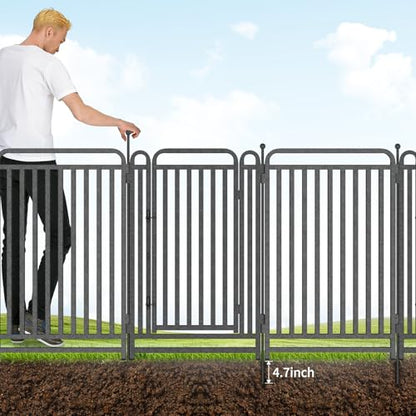 Thickened Dog Playpen Foldable Metal Yard Fence32/43inch Compact Portable Animal Barrier Fence for Indoor Outdoor (32 Panels, 43 inch) - size: 43 inch
