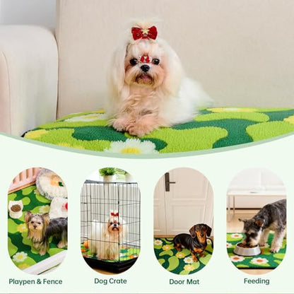 Qeils Reusable Puppy Pads for Small Dogs, Washable Pee Pads with Non-Slip , Absorbent Leakproof Mat for Crates, Playpens, Pet Beds & Whelping, Indoor Potty Training Grass Green, 16"x30", 2 Pack - size: 16"x30"(Pack of 2)
