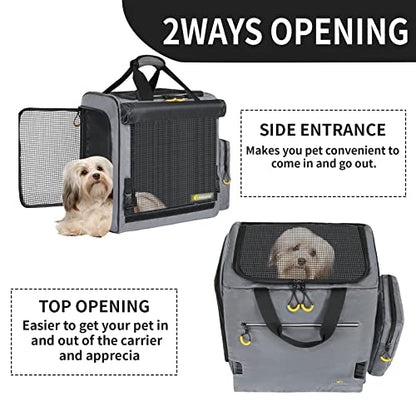 Texsens Pet Carrier Backpack- Extra Large Dog Backpack Carrier with Window Curtain for Medium Large Fat Cats Puppies Rabbits Up to 20 Lbs, Ventilated Design for Travel, Hiking, Outdoor (Grey)