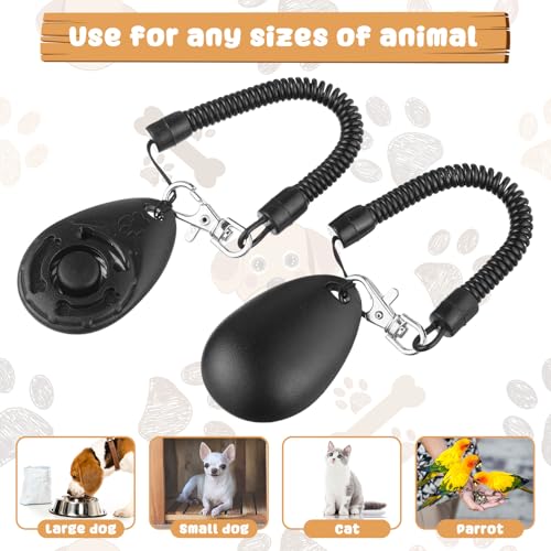 Frienda 18 Pieces Dog Training Clicker, Pet Behavioral Training Clickers with Wrist Strap for Dogs Cats Puppy Birds Horses(Black) - color: Black