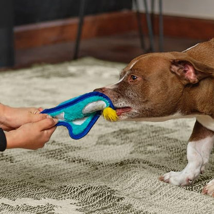 Outward Hound Durablez Minis – Squeaky Plush Dog Toy, No Stuffing for Less Mess, Interactive & Tough, Jumbo Squeaker, Puppies & Small Dogs, Penguin, 6.3" - color: Blue Penguin, size: X-Small (Pack of 1)