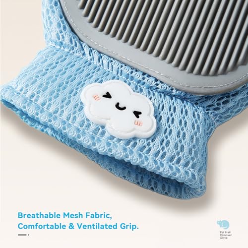Pet Hair Remover Glove for Dogs & Cats, Upgraded 2-in-1, Double-Sided Usable, Gentle Deshedding Grooming Brush, Pet Hair Removal Tool for Furniture, Couch, Carpet, Car Seats, 1 Count