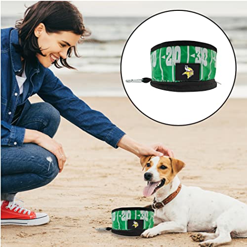 Pets First NFL Collapsible Pet Bowl - color: Minnesota Vikings, style: 2 Pack