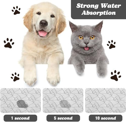 Bohemia Waterproof Pet Feeding Mats - Dog Cat Bowl Mats, 12 * 20 inch - color: White, size: 20"L x 12"W