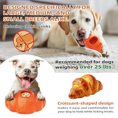 Durable Frozen Dog Chew Toy for Aggressive Chewers,Interactive Treat Dispensing Toy for Crate Training & Anxiety Relief,Food-Grade Nylon, Coffee Wood Fiber, Easy to Clean,For Medium & Large Dogs - color: Croissant Shape