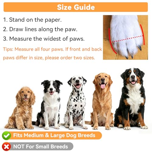Dimicoo Dog Shoes,Waterproof Dog Boots for Winter,Anti-Slip Dog Snow Booties for Large Small Medium Dogs,Reflective Paw Protectors for Outdoor Walking Hiking - size: 6# (Insole Width 2.6″)for 52~68lbs