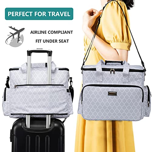 BAGLHER Dog Travel Bag, Pet Travel Bag (ALL Pet Travel Supplies), With 2 Pet Food Containers and 2 Collapsible Silicone Bowls; Essential Kits for Pet Travel DLwhite - color: DLwhite, size: Large