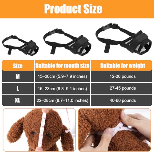 Dimeho Dog Muzzle Set for Small Medium Large Dogs, Breathable Mesh Guard Anti-Biting Chewing Mesh Muzzle with Adjustable Strap for Grooming Walking Vet Visiting Chewing Protection(9 PCS)