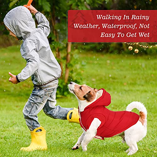 Frienda 3 Pcs Pet Dog Sweater Jacket Winter Knitwear Hoodie Clothes Pocket Puppy Coat Clothing Pup Shirt Costume Sweatshirt Fleece Lining Warm Winter Small Hooded Soft Thickening(Small) - size: Small
