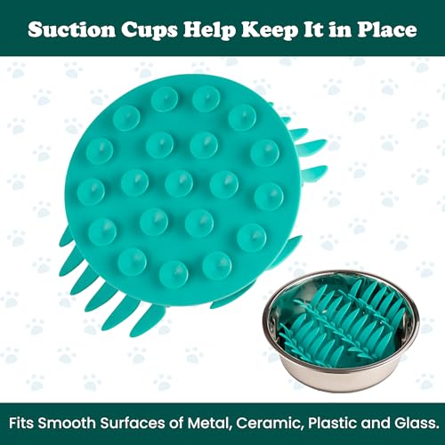 PEGGY11 Grass-Shaped Silicone Slow Feeder Insert for Dog Bowl | Upright grass-blade texture, Suction cup base, Food-grade material, Dishwasher-safe, Mealtime enrichment - size: 5'' x 5''