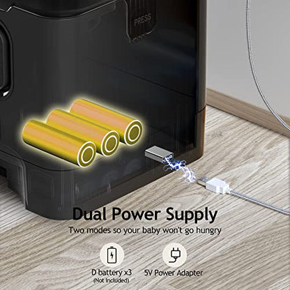 VOLUAS Automatic Cat Feeders - Pet Dry Food Dispenser with Timer, Automatic Cat Feeders with Desiccant Bag, Programmable Portion Size Control 4 Meals Per Day, 10s Voice Recorder | Programmable Portion Control, Up to 4 Meals Daily, Dual Power Supply, Power