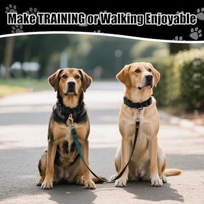 Martingale Dog Collar, Reflective No Pull Training Collar with Quick Release Buckle, Adjustable Heavy Duty Nylon Choker Collars for S M L Dogs (Black, L (1" x 19"-26")) - color: Black, size: L (1" x 19"-26")