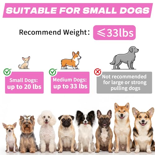 Retractable Dog Leash with USB Rechargeable Flashlight for Night Walks, 16FT Automatic Telescopic Tractor Dog Leash for Small and Medium Dogs, Pink - color: pink