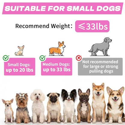 Retractable Dog Leash with USB Rechargeable Flashlight for Night Walks, 16FT Automatic Telescopic Tractor Dog Leash for Small and Medium Dogs, Pink - color: pink