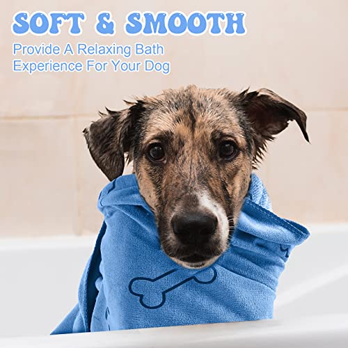 Peryiter 8 Pcs Dog Towels Pet Bath Drying Towels 55 x 28 Inches Large Absorbent Microfiber Quick Fast Drying Soft Beach for Lightweight Cat and Puppy Shower Essentials Cleaning Accessories(Blue) - color: Blue