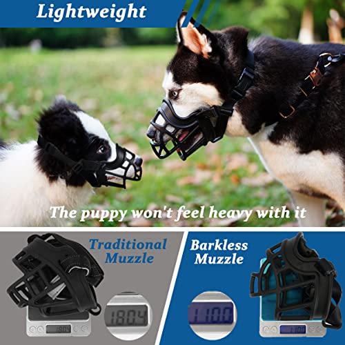 BARKLESS Dog Muzzle, Basket Muzzle Anti Biting Chewing, Sturdy Lightweight Cage Mouth Cover for Small Medium Large Sized Dogs, Allows Panting Drinking, Suitable for Grooming Trimming Training - size: 3 (Snout 9½-10½")