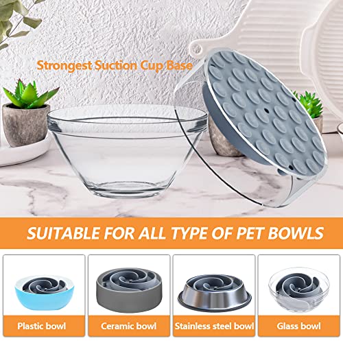 Slow Feeder Dog Bowls Insert, Animire Soft Silicone Slow Eating Dog Food Bowl for Small, Medium and Large Dogs, Compatible with Regular and Elevated Bowls - color: Grey, size: L