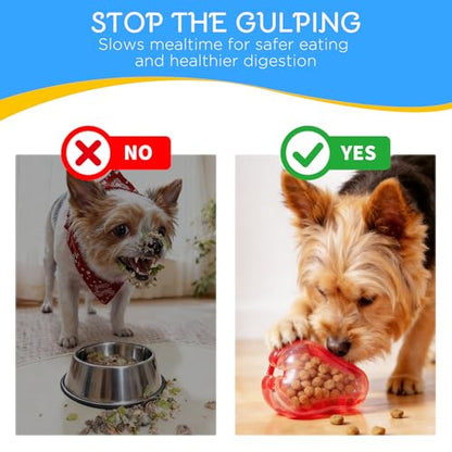 Ruffoo NibbleFru Dog Treat Dispenser Toy, Soft TPR Interactive Puzzle Toy for Boredom Relief & Separation Anxiety, Mental Stimulation Slow Feeder to Keep Small Medium Dogs and Puppies Busy