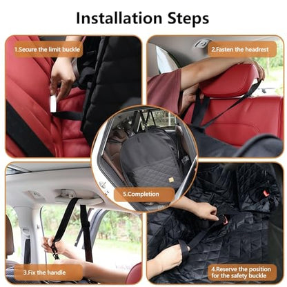 Soft Sided Collapsible Dog Crate for Car - XL Portable | Collapsible dog car crate folds small Secure straps for back seat, SUV & trucks. Portable for multiple dogs, area restriction