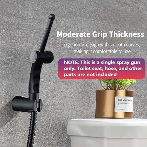 BARROCK Bathroom Hand Held Bidet Sprayer for Toilet Handheld Shattaf Spray Head Attachment Replacement, Adjustable Water Pressure for Feminine, Pets and Baby Diaper Washing, Matte Black - color: Matte Black