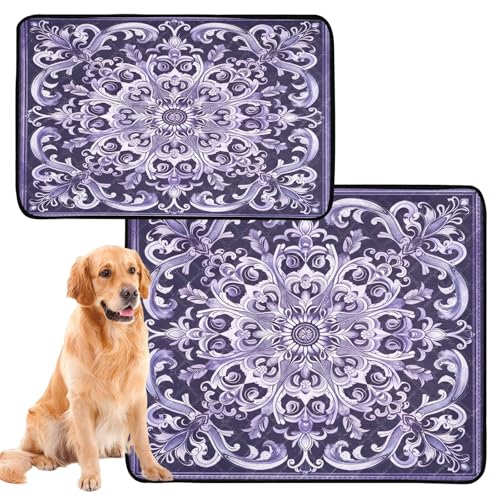 Qilmy Mandala Pet Mat, Waterproof Reusable Dog Training Pad Anti-Slip Pet Creat Pad for Small Medium Large Dogs and Cats - size: Medium+Large