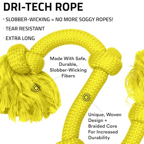 Playology Dog Toys | Dri-Tech Rope Tug of War Dog Toy for Tough Chewers | Chicken Scented Mega Size Tug Rope Toys for Extra Large Dogs - size: Mega, style: Chicken
