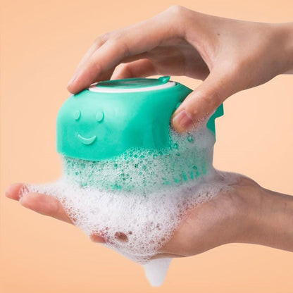 Dog Bath Brush with Soap Dispenser - Dog Shampoo Brush | Dog Scrubber for Bath | Dog Bath Brush Scrubber | Dog Shower/Washing Brush with Adjustable Ring Handle for Short & Long Hair
