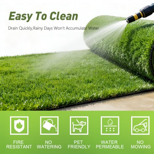 Artificial Turf Grass Outdoor, 3FTx5FT Realistic Fake Grass Rug, Premium Pet Pad & Synthetic Lawn Mat for Garden, Landscape, Patio, Balcony, 15 Sq Ft, Elegant & Durable (3 * 5 FT) - size: 3' x 5' (Rectangular)