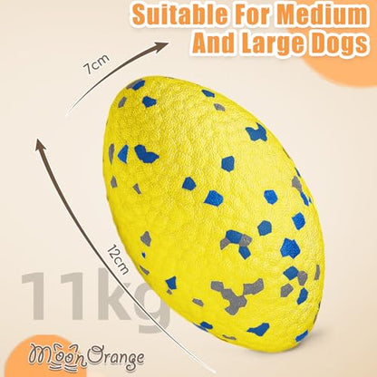 Moonorange 2Pcs Upgrade Bone Dog Balls+Rugby Dogs Toys for Aggressive Chewers, Indestructible Tennis Balls for Dogs (Yellow) - color: Yellow-Bone+Rugby-2Pcs